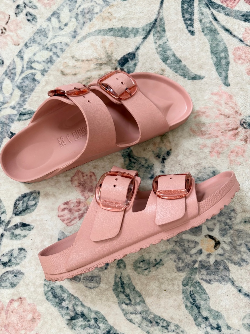 Birkenstock Arizona Big Buckle Slide Sandals Pink Clay Womens Size 39/8-8.5